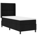 vidaXL LED Box Spring Ágy fejtámlával Fekete 90 x 190 cm szövet