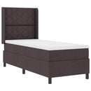 vidaXL LED Box Spring Ágy fejtámlával Sötét Barna 90 x 190 cm szövet