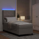 vidaXL LED Box Spring Ágy fejtámlával Tópszínű 90 x 190 cm szövet