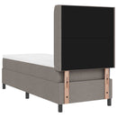 vidaXL LED Box Spring Ágy fejtámlával Tópszínű 90 x 190 cm szövet