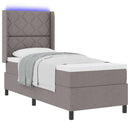 vidaXL LED Box Spring Ágy fejtámlával Tópszínű 90 x 190 cm szövet