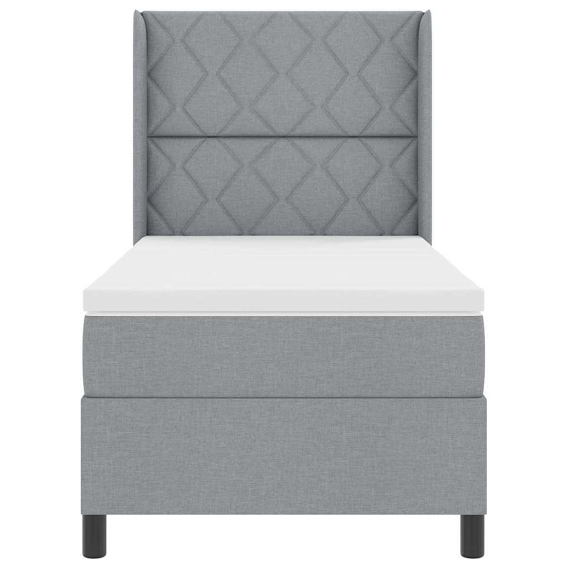 vidaXL Boxrugós ágy matracmal Világosszürke 100 x 200 cm szövet