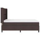 vidaXL LED Box Spring Ágy fejtámlával Sötét Barna 140 x 190 cm szövet