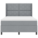 vidaXL LED Box Spring Ágy Világosszürke 140 x 200 cm szövet