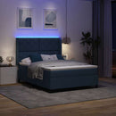 vidaXL LED Box Spring Ágy fejtámlával Kék 140 x 200 cm szövet