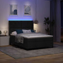vidaXL LED Box Spring Ágy fejtámlával Fekete 160 x 200 cm szövet