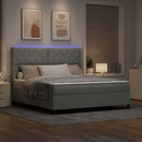 vidaXL LED Box Spring Ágy Világosszürke 180 x 200 cm szövet