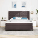 vidaXL LED Box Spring Ágy fejtámlával Sötét Barna 180 x 200 cm szövet