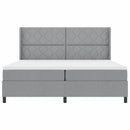 vidaXL LED Box Spring Ágy Világosszürke 200 x 200 cm szövet