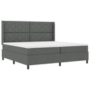 vidaXL LED Box Spring Ágy fejtámlával Sötétszürke 200 x 200 cm szövet