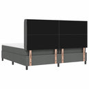 vidaXL LED Box Spring Ágy fejtámlával Sötétszürke 200 x 200 cm szövet
