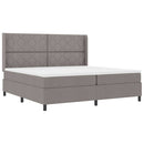 vidaXL LED Box Spring Ágy fejtámlával Tópszínű 200 x 200 cm szövet