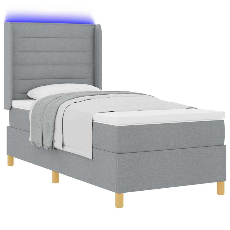 vidaXL Boxrugós ágy matracmal Világosszürke 80 x 200 cm szövet