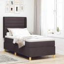 vidaXL Boxrugós ágy LED szalagokkal Barna 90 x 190 cm szövet