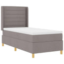 vidaXL Boxrugós ágy LED szalagokkal Tópszínű 90 x 190 cm szövet