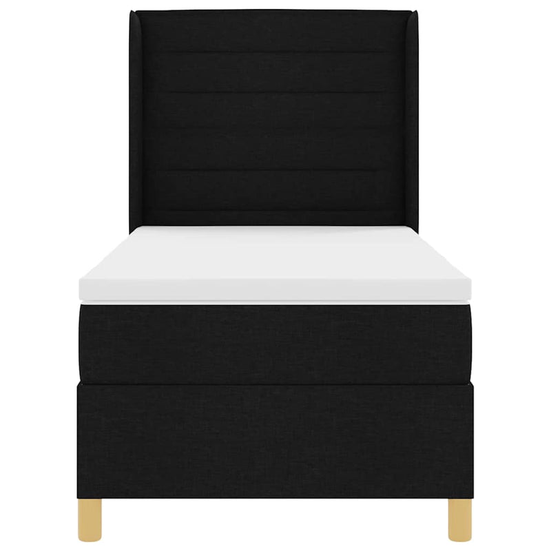 vidaXL Boxrugós ágy matracmal Fekete 100 x 200 cm szövet