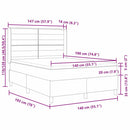 vidaXL Boxrugós ágy LED szalagokkal Kék 140 x 190 cm szövet