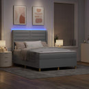 vidaXL Boxrugós ágy LED szalagokkal Világosszürke 160 x 200 cm szövet