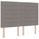 vidaXL Boxrugós ágy LED szalagokkal Tópszínű 160 x 200 cm szövet
