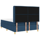 vidaXL Boxrugós ágy LED szalagokkal Kék 160 x 200 cm szövet