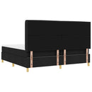 vidaXL Boxrugós ágy matracmal leddel Fekete 200 x 200 cm szövet