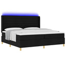 vidaXL Boxrugós ágy matracmal leddel Fekete 200 x 200 cm szövet