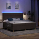 vidaXL Boxrugós ágy matracmal leddel Barna 200 x 200 cm szövet