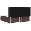 vidaXL Boxrugós ágy matracmal leddel Barna 200 x 200 cm szövet