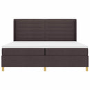 vidaXL Boxrugós ágy matracmal leddel Barna 200 x 200 cm szövet