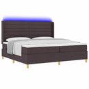 vidaXL Boxrugós ágy matracmal leddel Barna 200 x 200 cm szövet