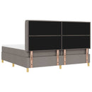 vidaXL Boxrugós ágy LED szalagokkal Tópszínű 200 x 200 cm szövet