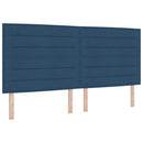 vidaXL Boxrugós ágy LED szalagokkal Kék 200 x 200 cm szövet