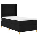 vidaXL Boxrugós ágy LED szalagokkal Fekete 80 x 200 cm szövet