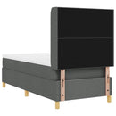 vidaXL Boxrugós ágy LED szalagokkal Szürke 90 x 200 cm szövet
