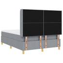 vidaXL Boxrugós ágy LED szalagokkal Világosszürke 160 x 200 cm szövet
