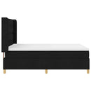 vidaXL Boxrugós ágy LED szalagokkal Fekete 160 x 200 cm szövet