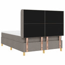 vidaXL Boxrugós ágy LED szalagokkal Tópszínű 160 x 200 cm szövet