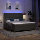 vidaXL Boxrugós ágy LED szalagokkal Szürke 180 x 200 cm szövet