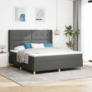 vidaXL Boxrugós ágy LED szalagokkal Szürke 180 x 200 cm szövet