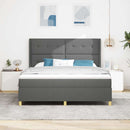 vidaXL Boxrugós ágy LED szalagokkal Szürke 180 x 200 cm szövet