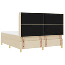 vidaXL Boxrugós ágy LED szalagokkal Krém 180 x 200 cm szövet