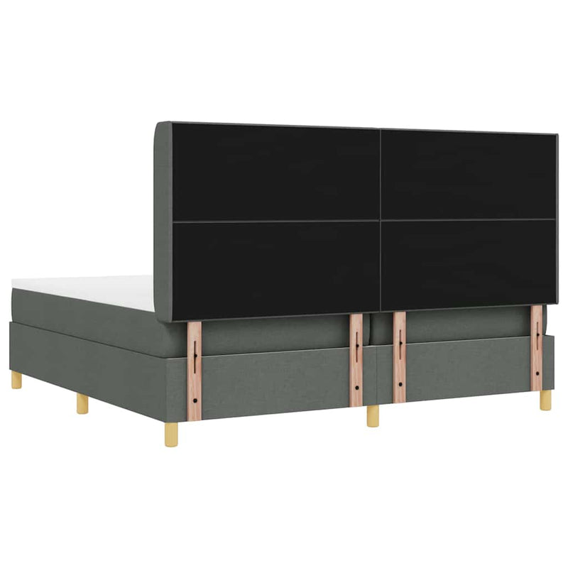 vidaXL Boxrugós ágy matracmal Szürke 200 x 200 cm szövet