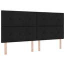 vidaXL Boxrugós ágy LED szalagokkal Fekete 200 x 200 cm szövet
