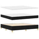 vidaXL Boxrugós ágy LED szalagokkal Fekete 200 x 200 cm szövet