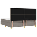 vidaXL Boxrugós ágy LED szalagokkal Tópszínű 200 x 200 cm szövet