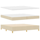 vidaXL Boxrugós ágy LED szalagokkal Krém 200 x 200 cm szövet
