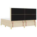 vidaXL Boxrugós ágy LED szalagokkal Krém 200 x 200 cm szövet