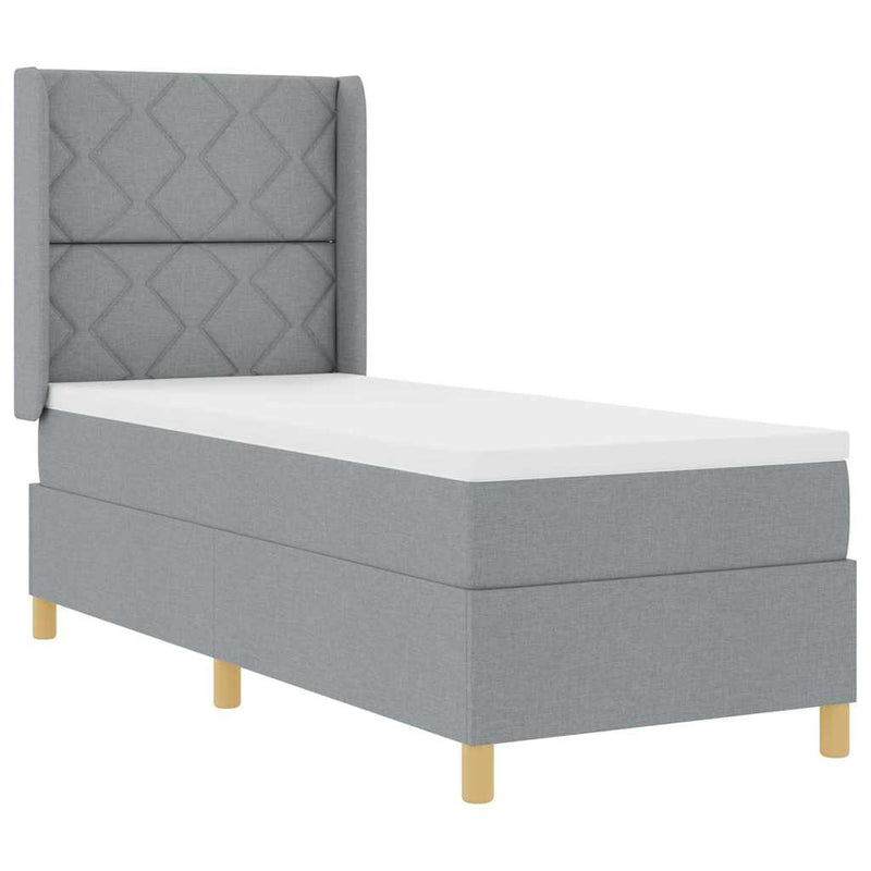 vidaXL Boxrugós ágy matracmal Világosszürke 80 x 200 cm szövet