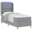 vidaXL Boxrugós ágy LED szalagokkal Világosszürke 80 x 200 cm szövet