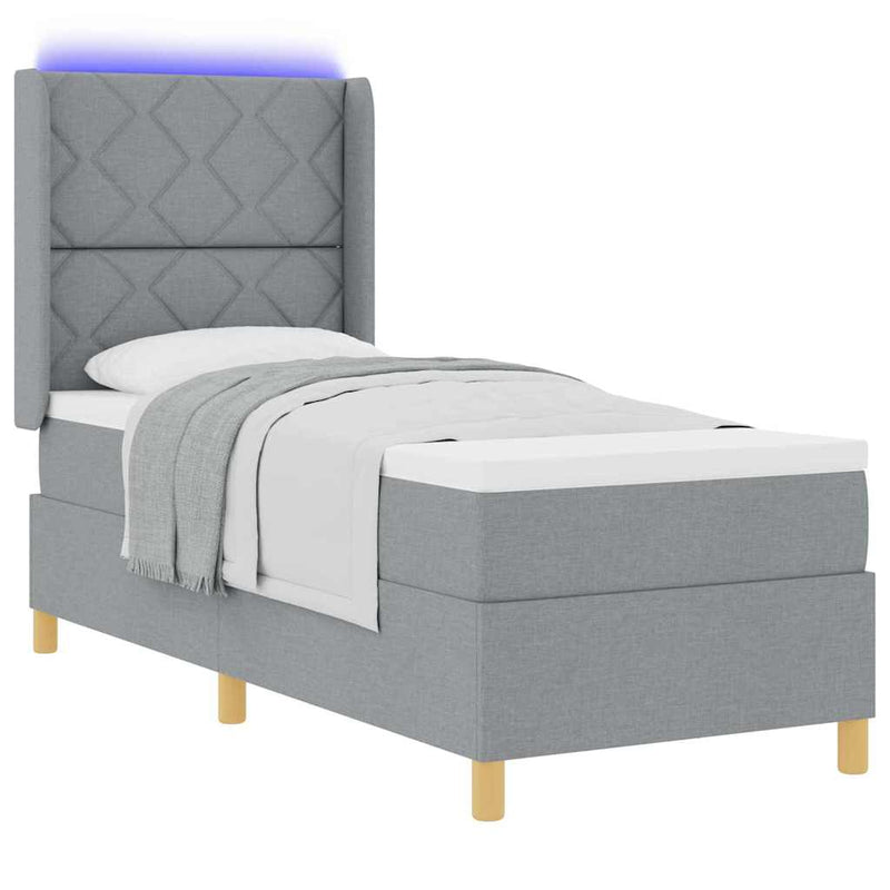 vidaXL Boxrugós ágy matracmal Világosszürke 80 x 200 cm szövet